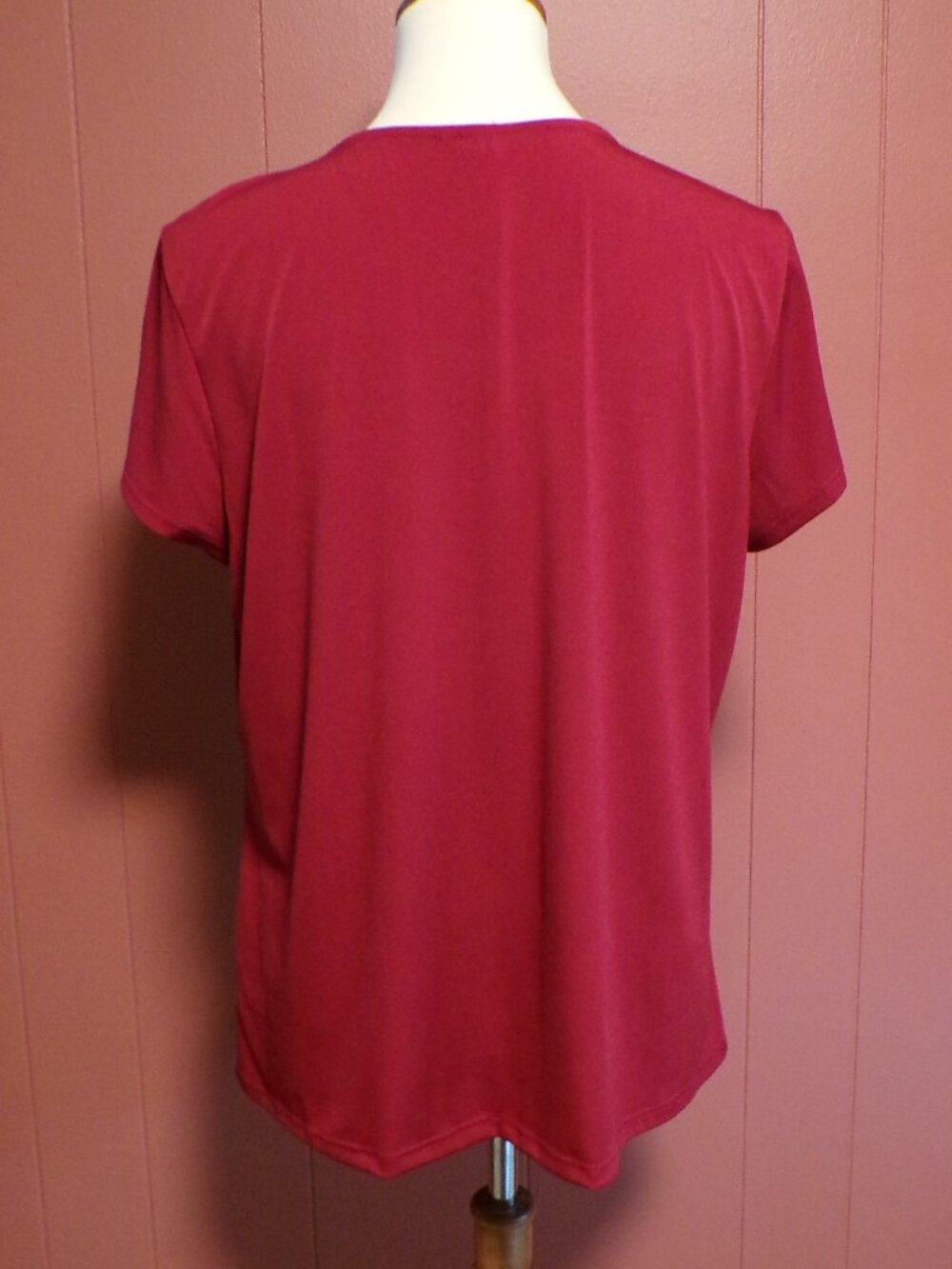 NY Collection Women's Rust/Red Cap Sleeve Pull-Over Blouse - Size XL - Picture 3 of 4